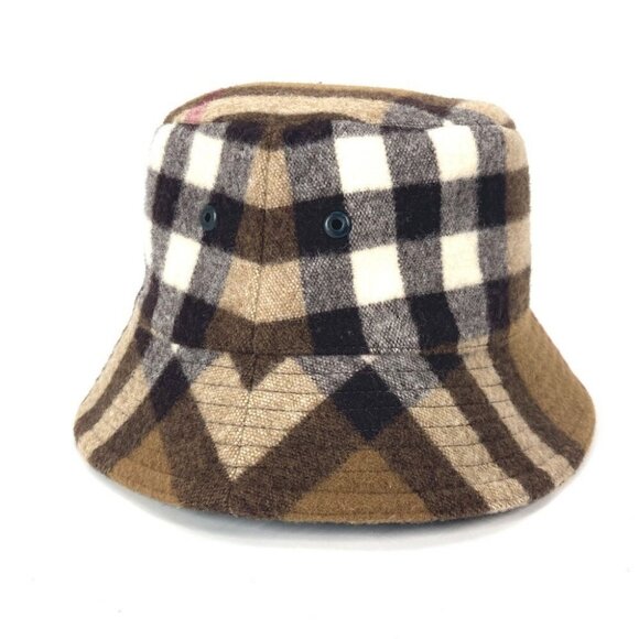 BURBERRY 8048929 check hat hat bucket hat bob hat hat cotton Beige/Brown main image 6